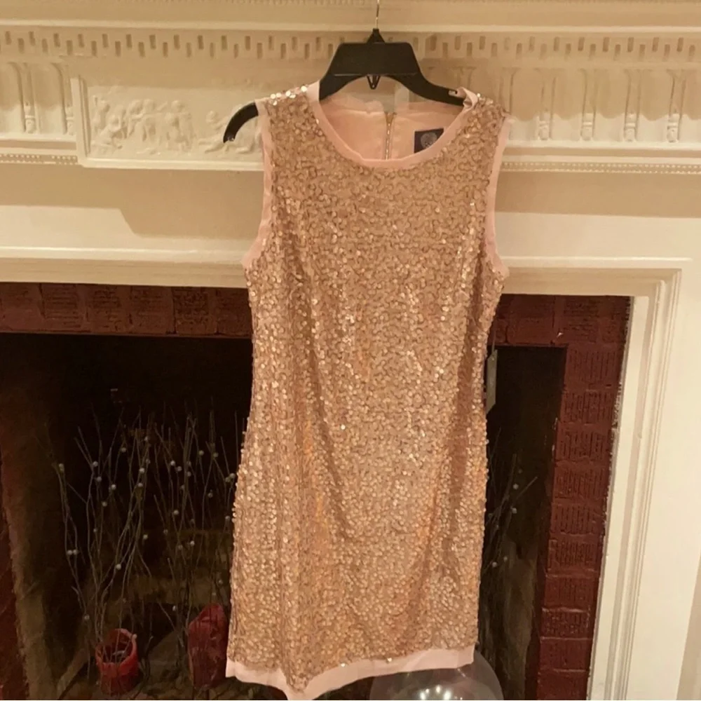 Vince Camuto | Rose Gold Sequin Mini Dress - Picture 2 of 4